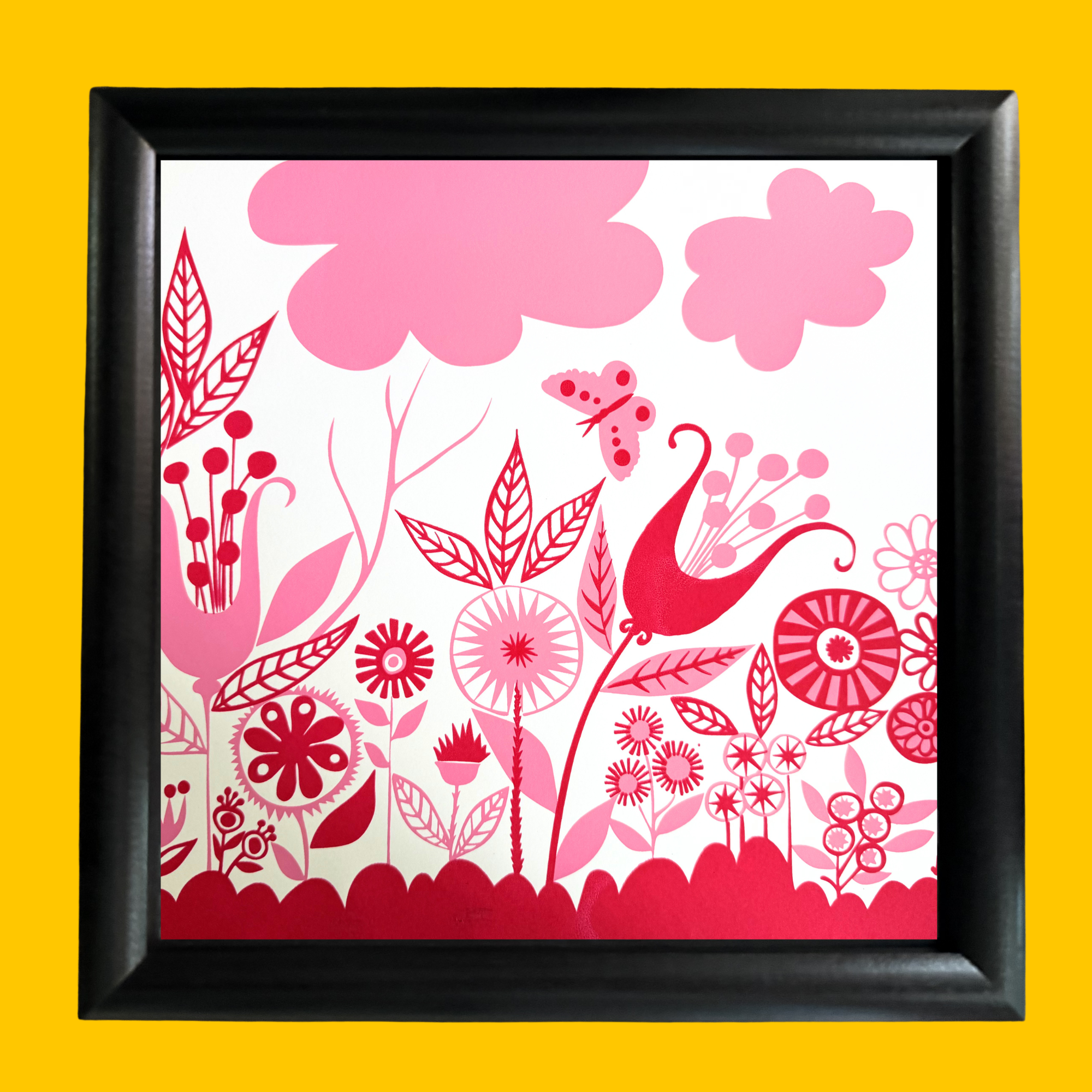 ONE OF A KIND - Framed Print - Pink and red flowers