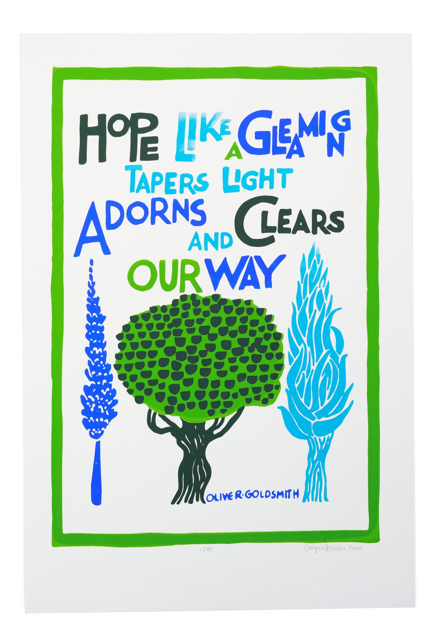 Hope Like A Gleaming Taper's Light - John ffrench Artwork Print 13” x 19”