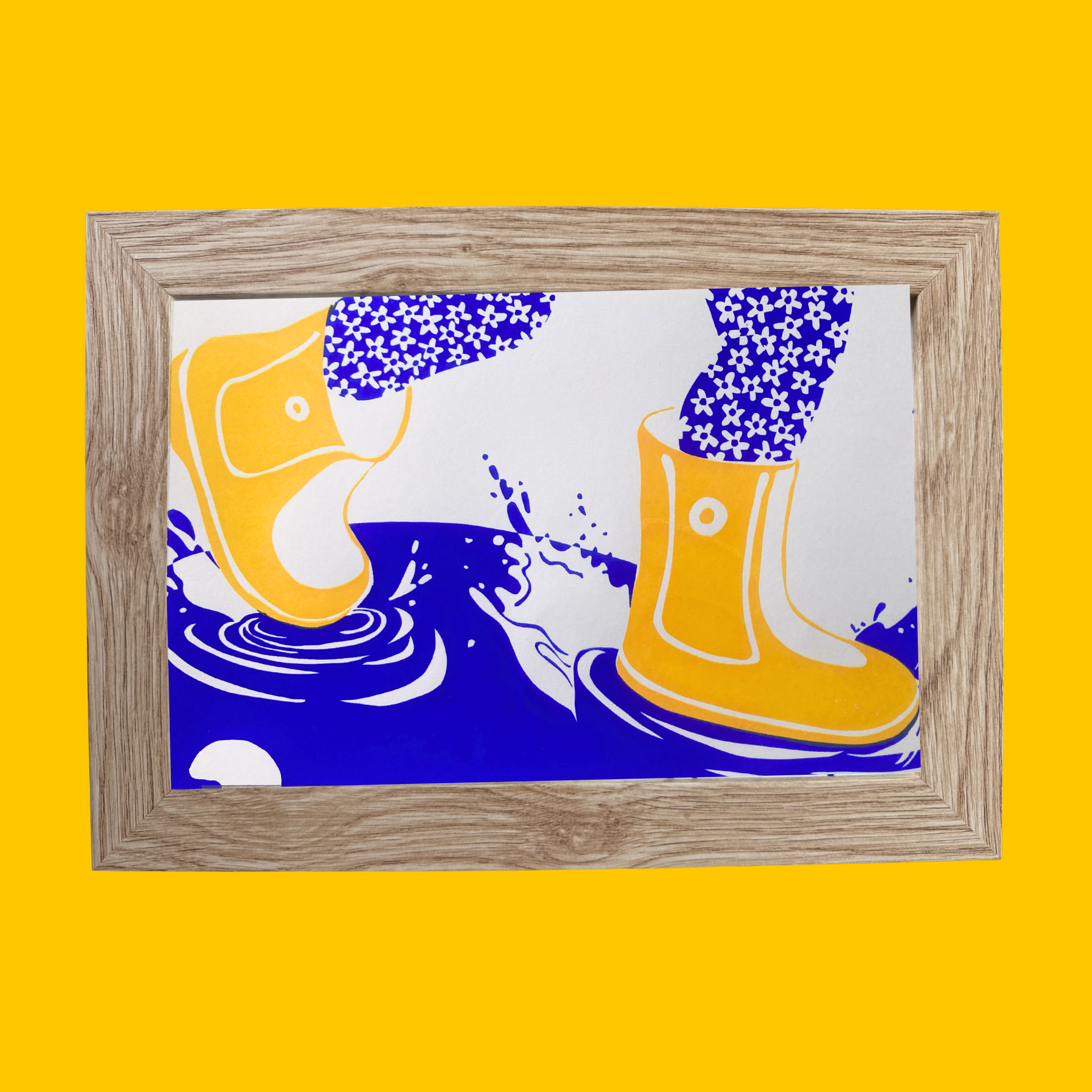 One-of-a-Kind Framed Rain Boots Print