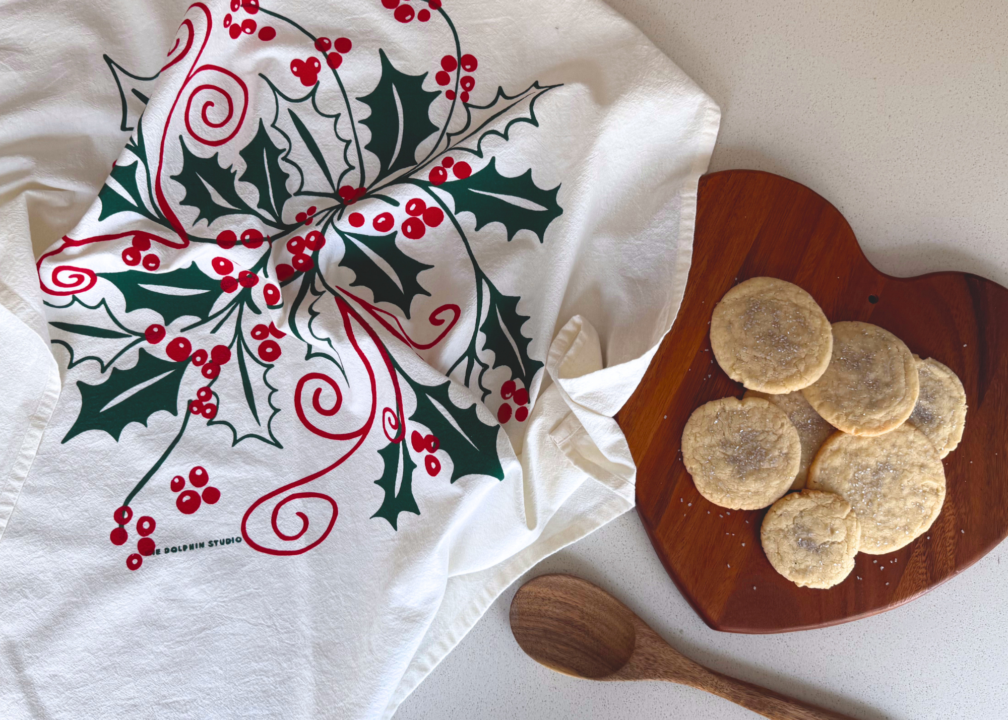 Tea Towel/Kitchen Towel/Dishcloth - Holly
