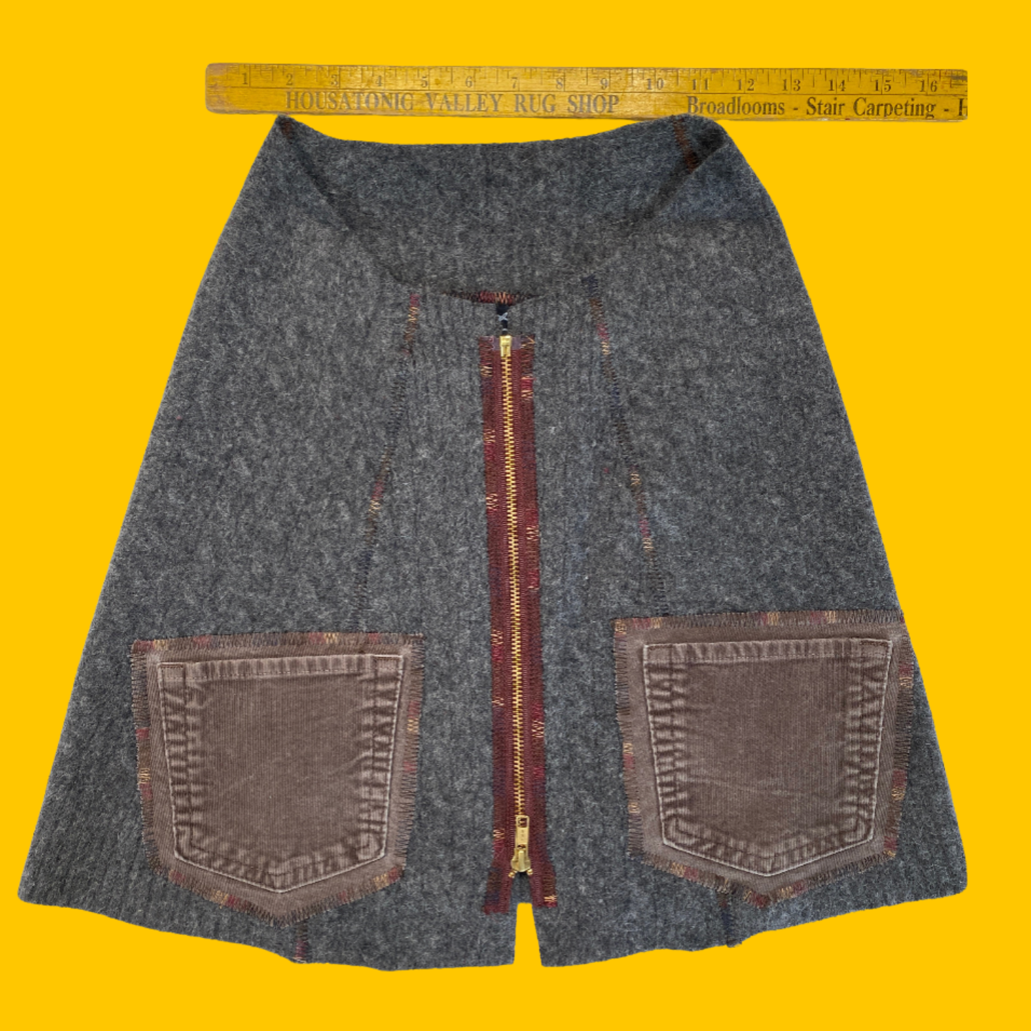 SALE - CRISPINA - Recycled Wool Kilt, Skirt, Bum Warmer - Cashmere Blend with Corduroy Pockets