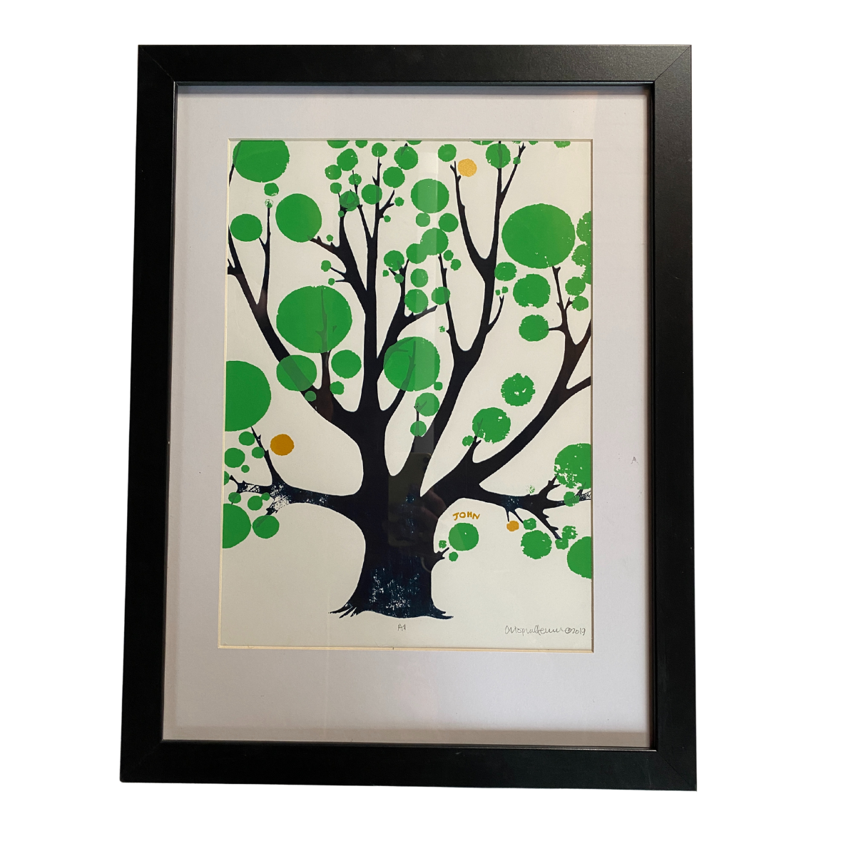 SALE - Framed Print - Green Bubble Tree