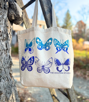 Large Tote Bag with Butterflies