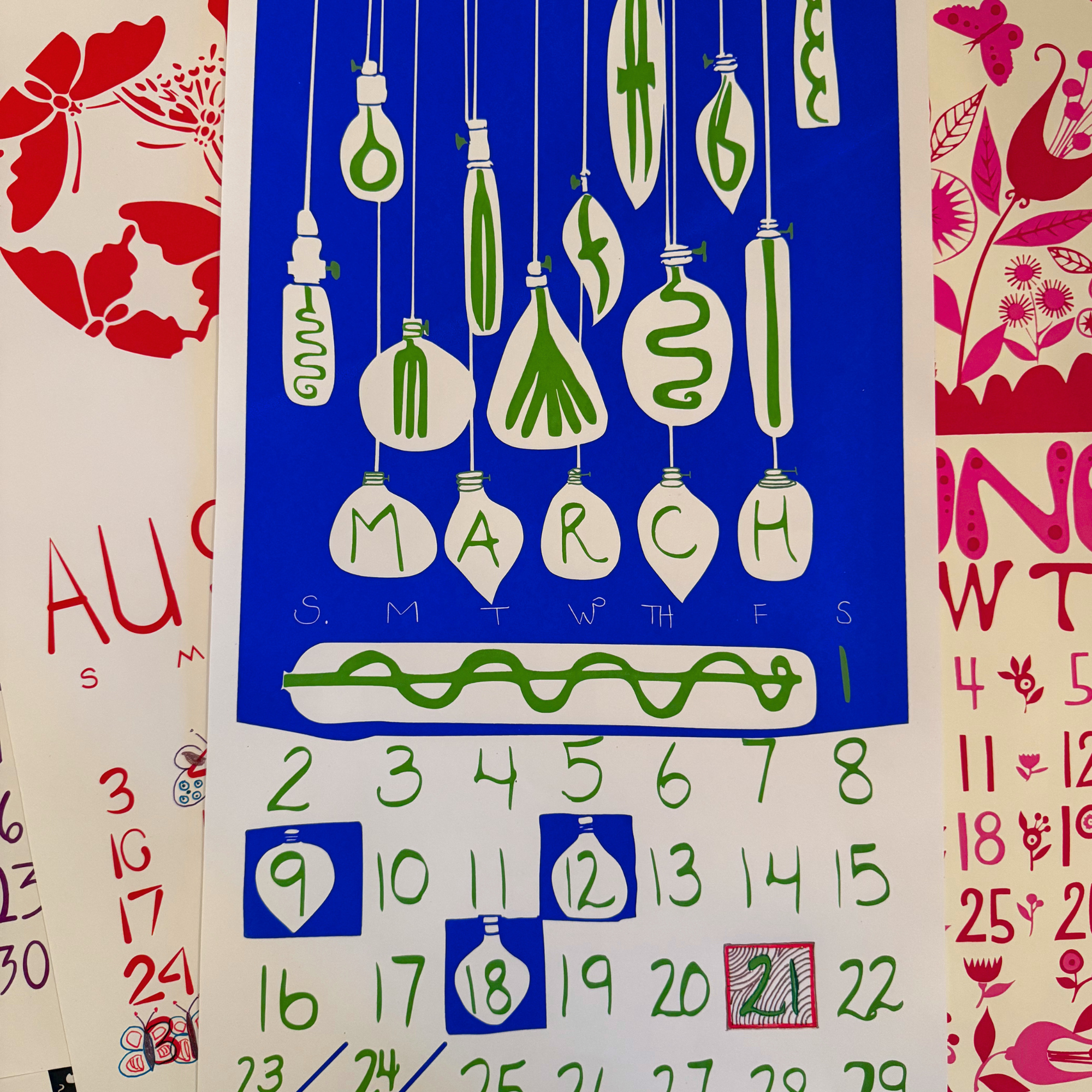 Hand Embellished 2027 Dolphin Studio Calendar