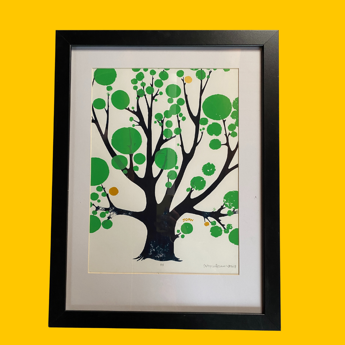 SALE - Framed Print - Green Bubble Tree