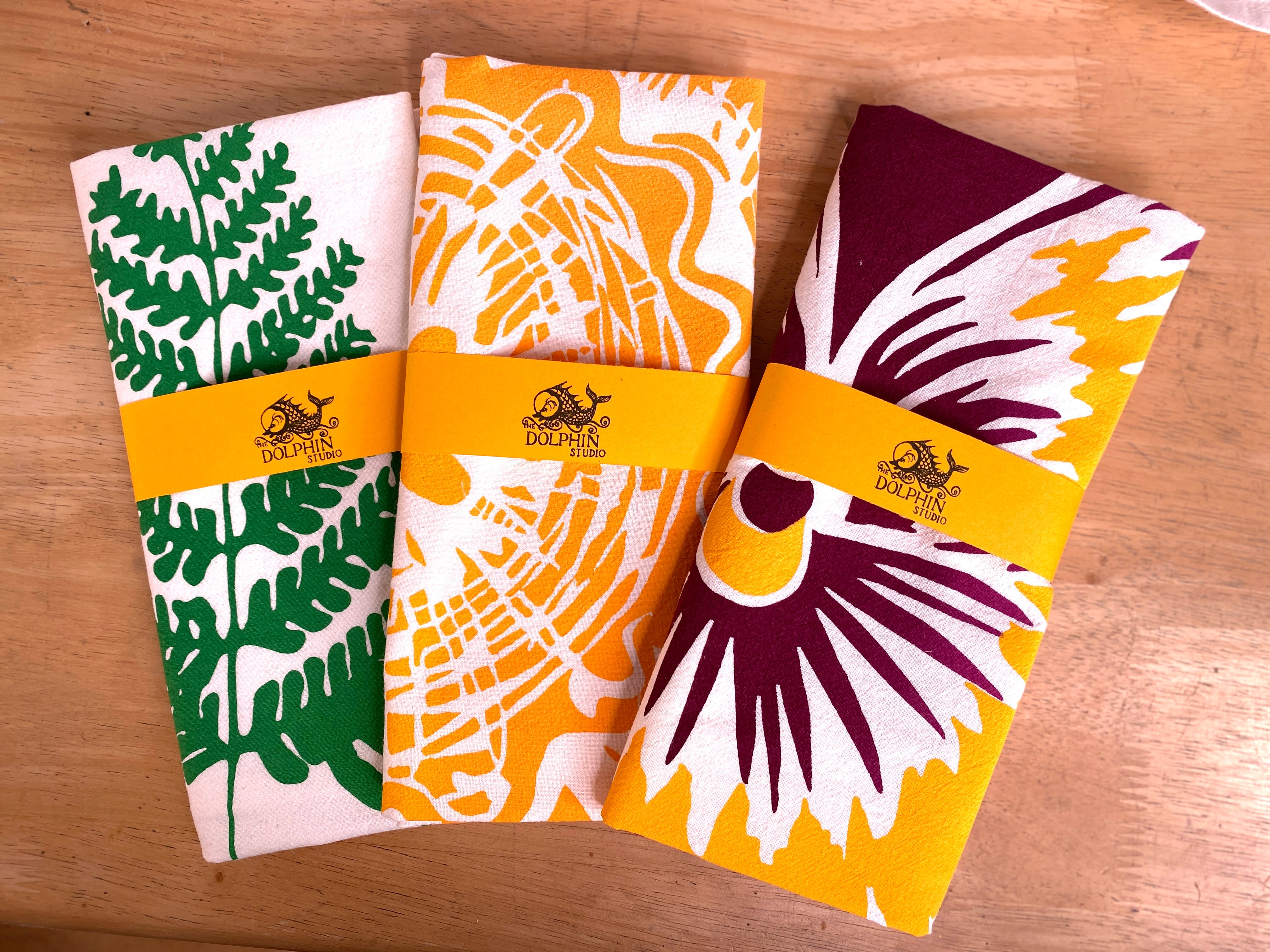 Ferns in a Boat ~ Flour Sack Tea Towel