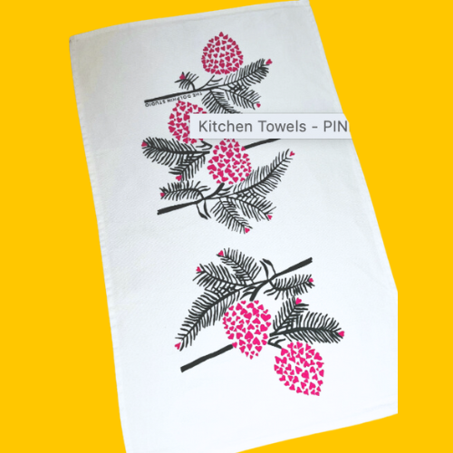 Kitchen Towels - PINK PINECONES (Limited Edition)