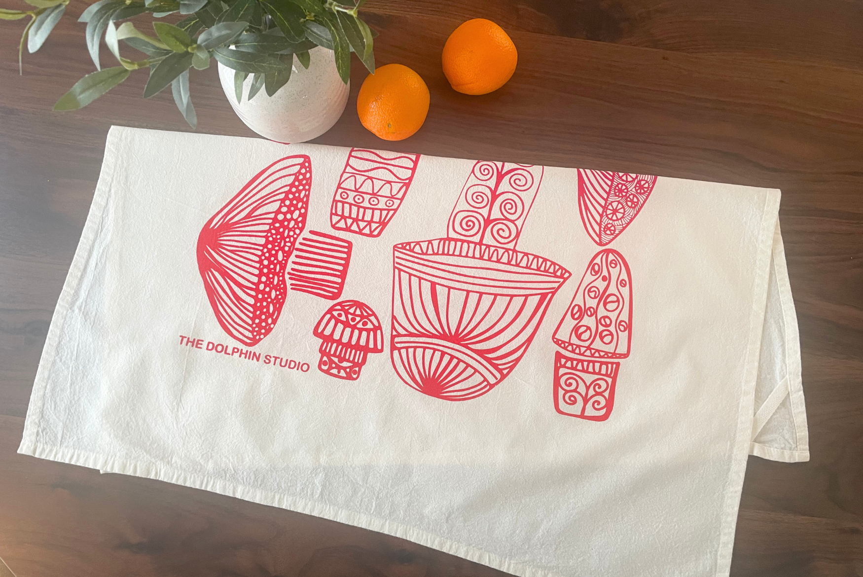 Mushrooms Flour Sack Kitchen Towel (Single)