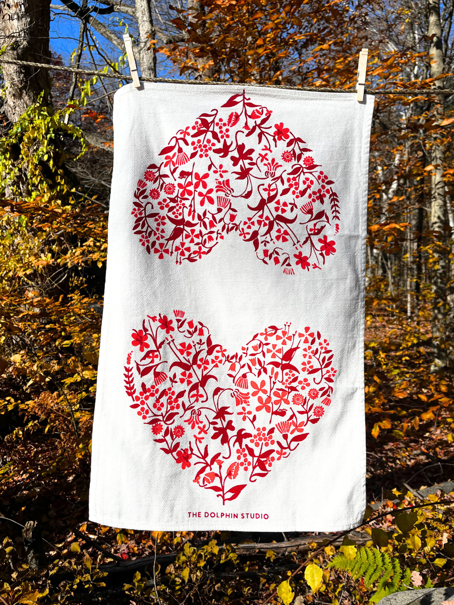 Kitchen Towels - FLORAL HEARTS