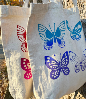 Large Tote Bag with Butterflies