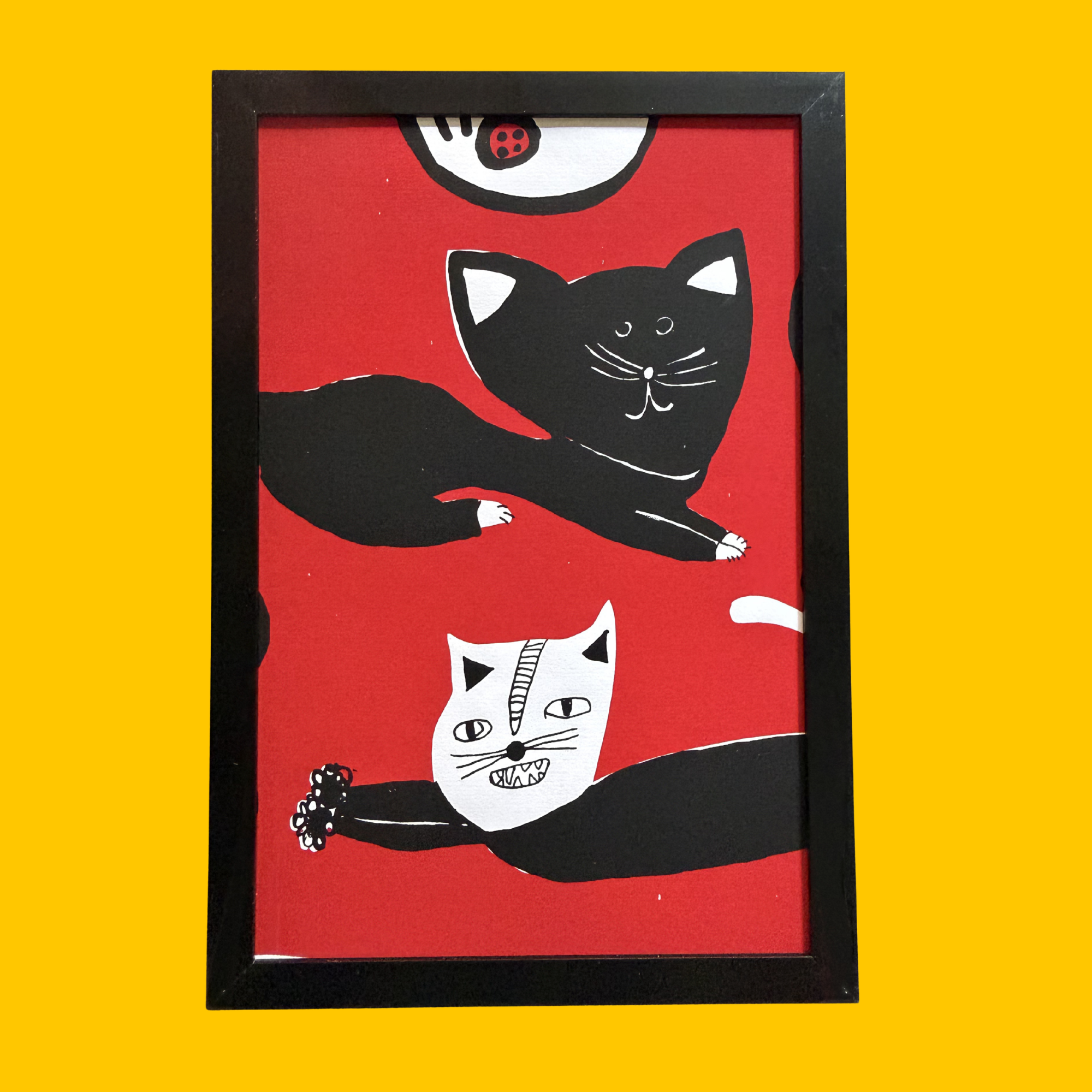One-of-a-Kind Framed Black Cat Print by Jamie
