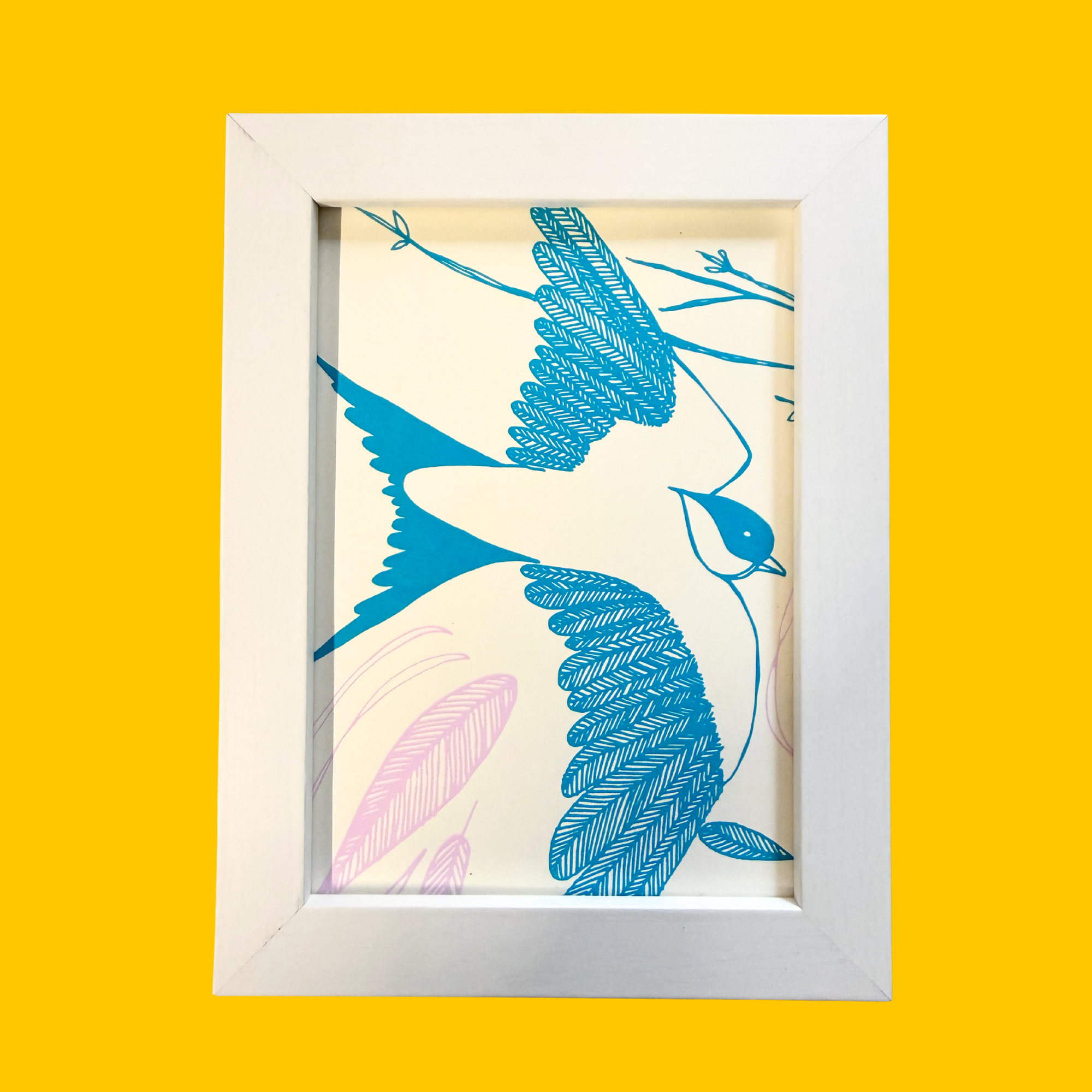 Framed Blue Bird - One of One Print