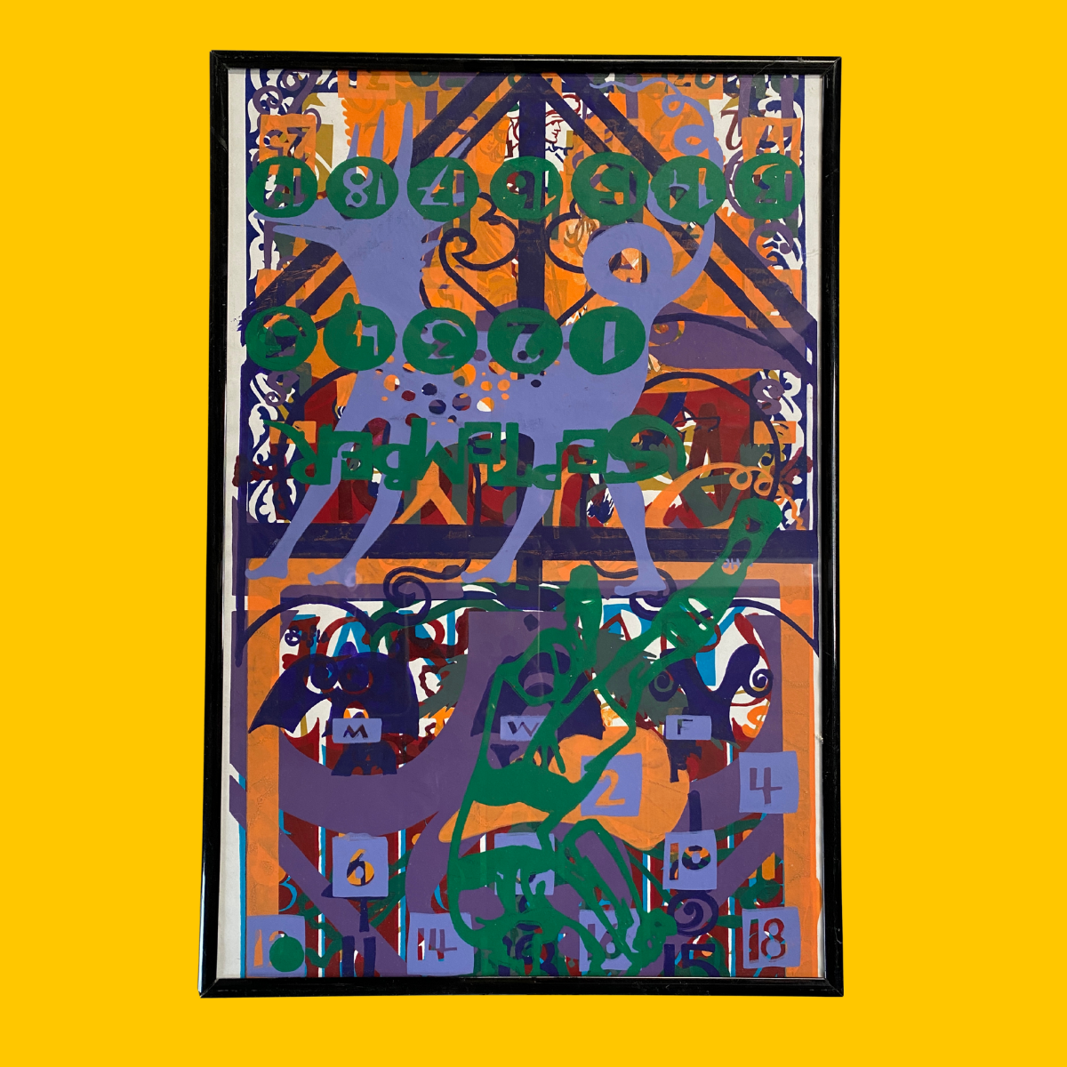 SALE - Framed Print - Layered Monoprint