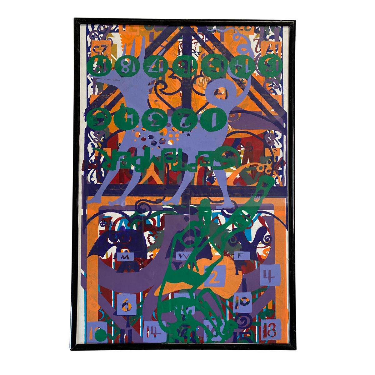 SALE - Framed Print - Layered Monoprint