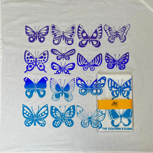 Blue Butterfly Flour Sack Kitchen Towel  (Single)