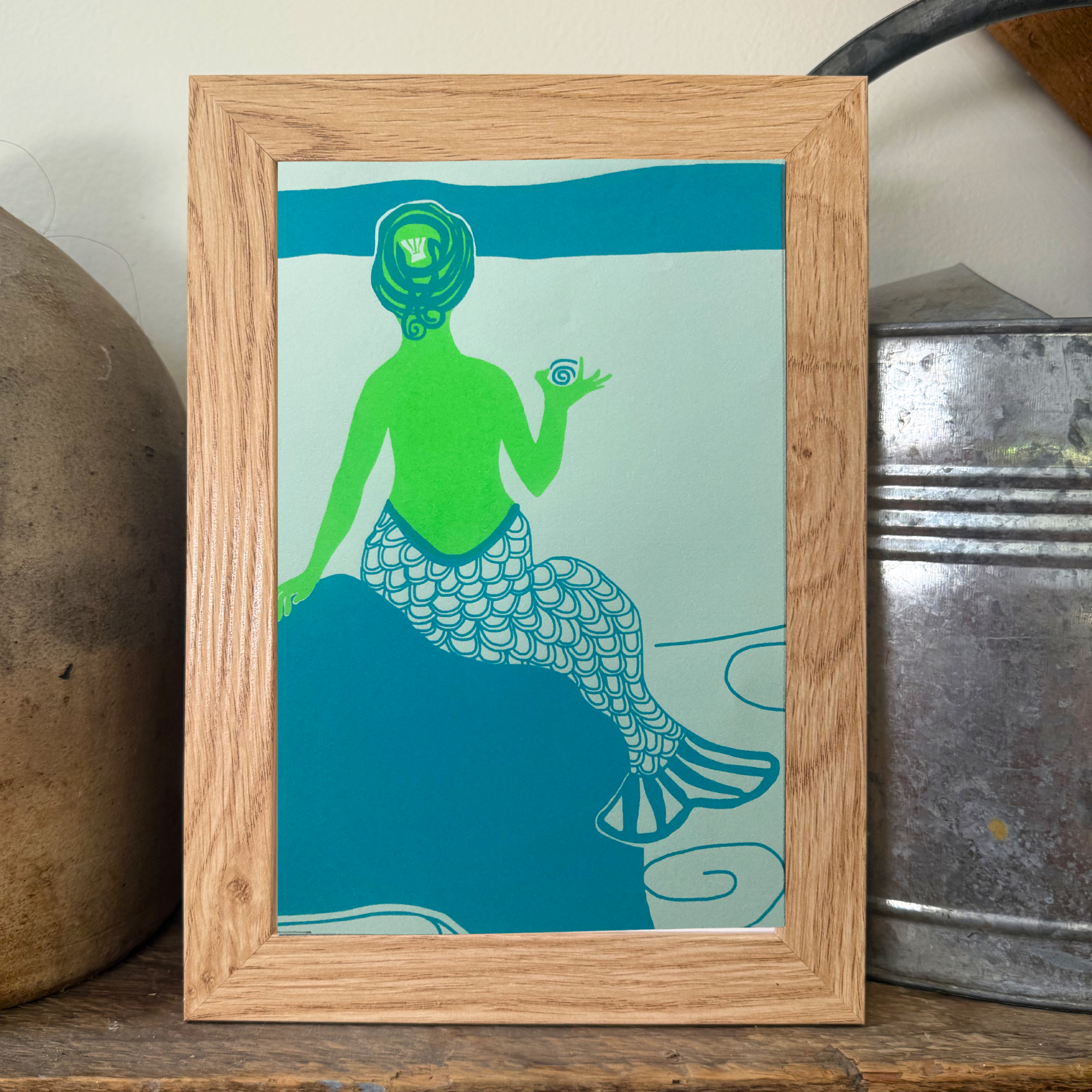 One-of-a-Kind Framed Mermaid Print