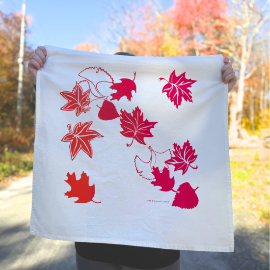 Tea Towel/Kitchen Towel/Dishcloth - Falling Leaves