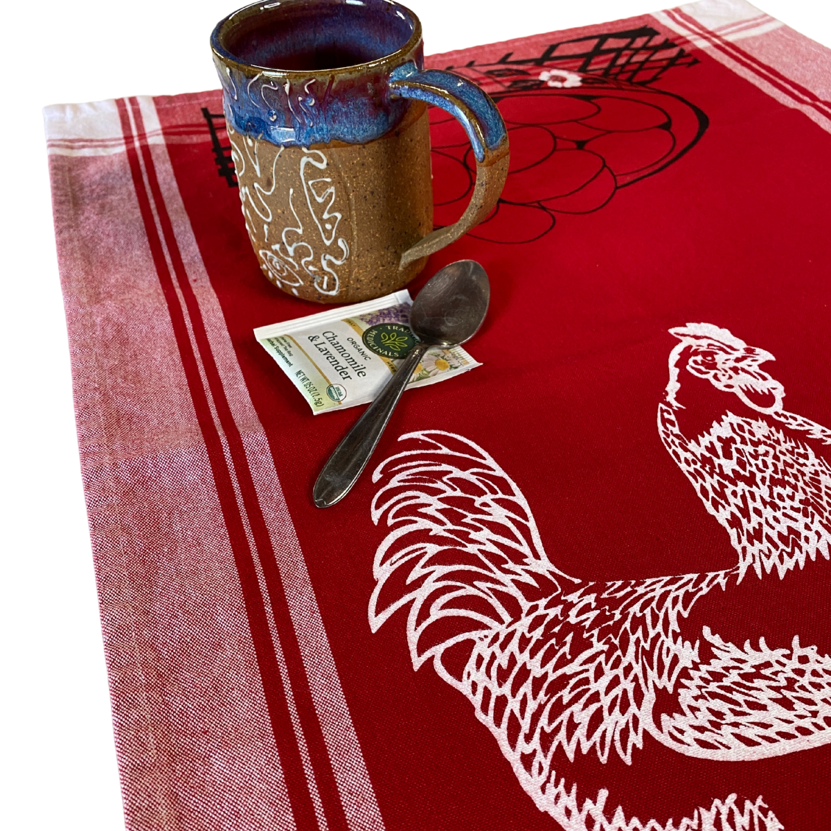 SALE - Kitchen Towels - WHICH CAME FIRST? Red (pair)