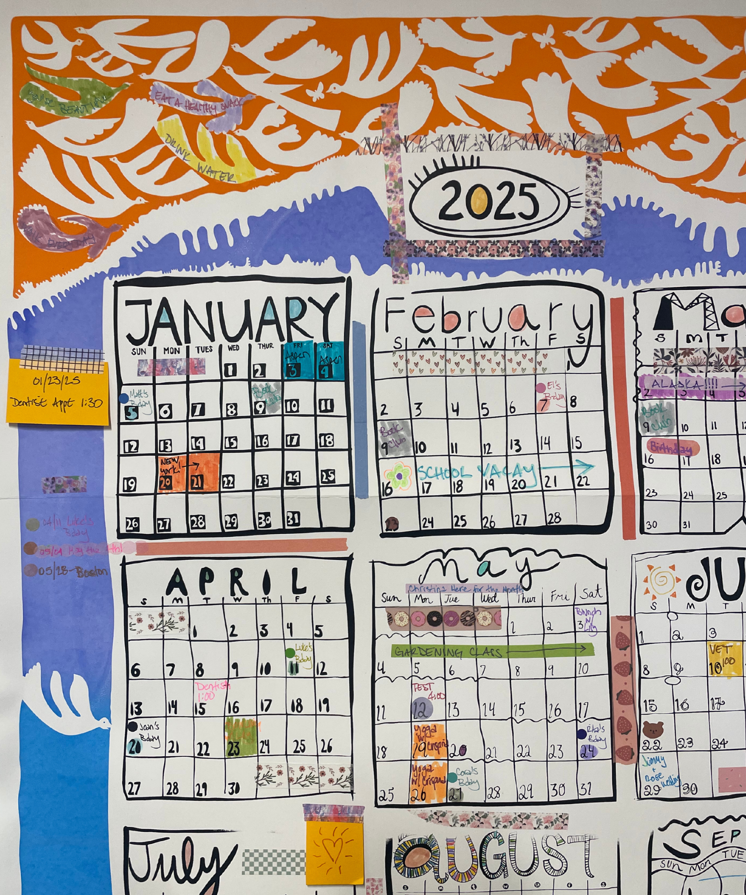 2025 Year-At-A-Glance Wall (or door) Calendar