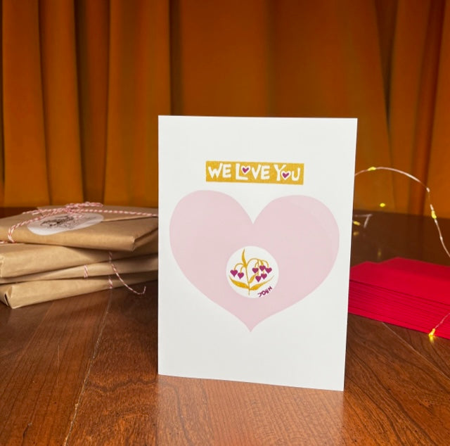 Greeting Cards - WE LOVE YOU - Blank Inside (Pack of 10)