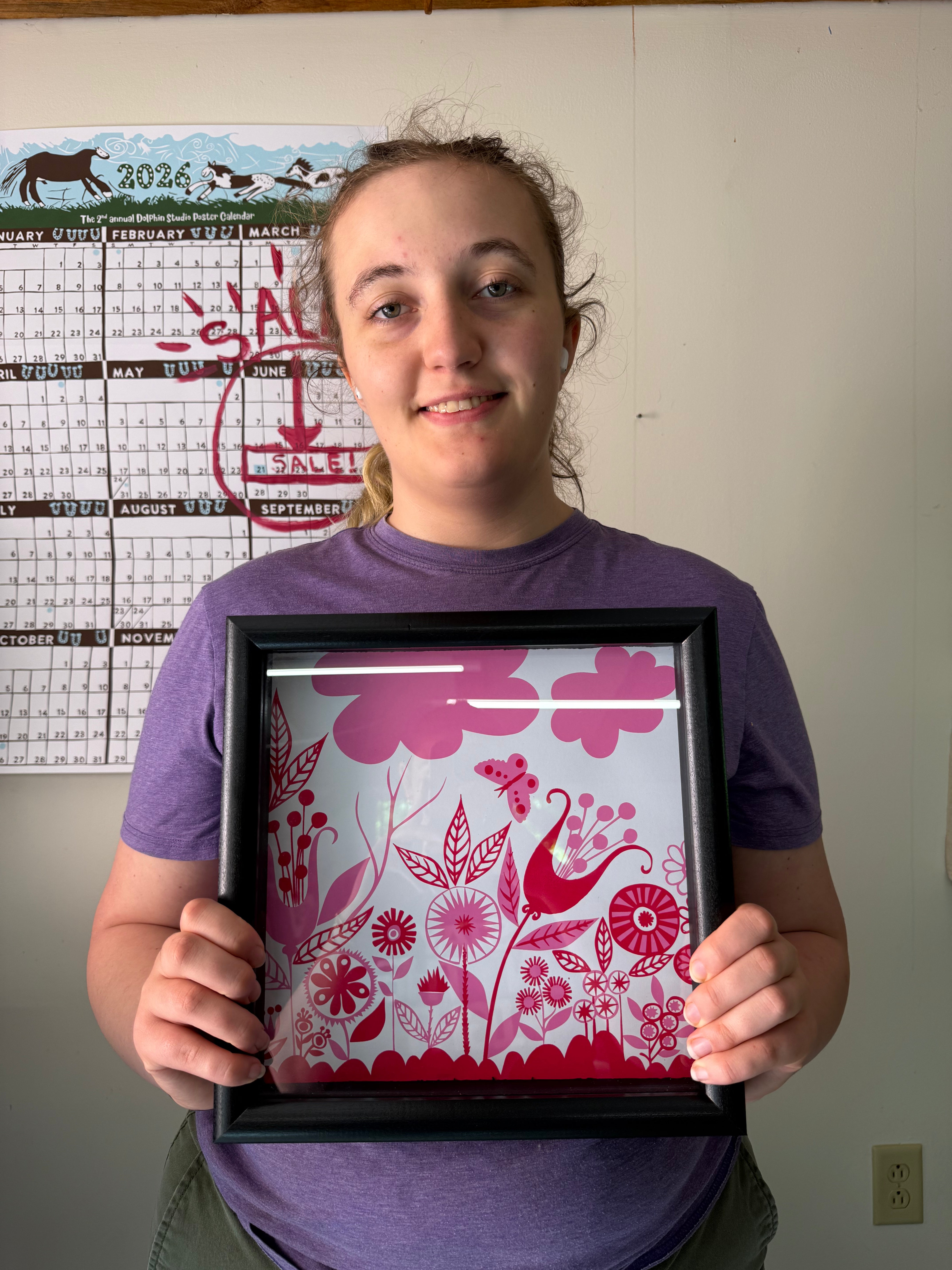 ONE OF A KIND - Framed Print - Pink and red flowers
