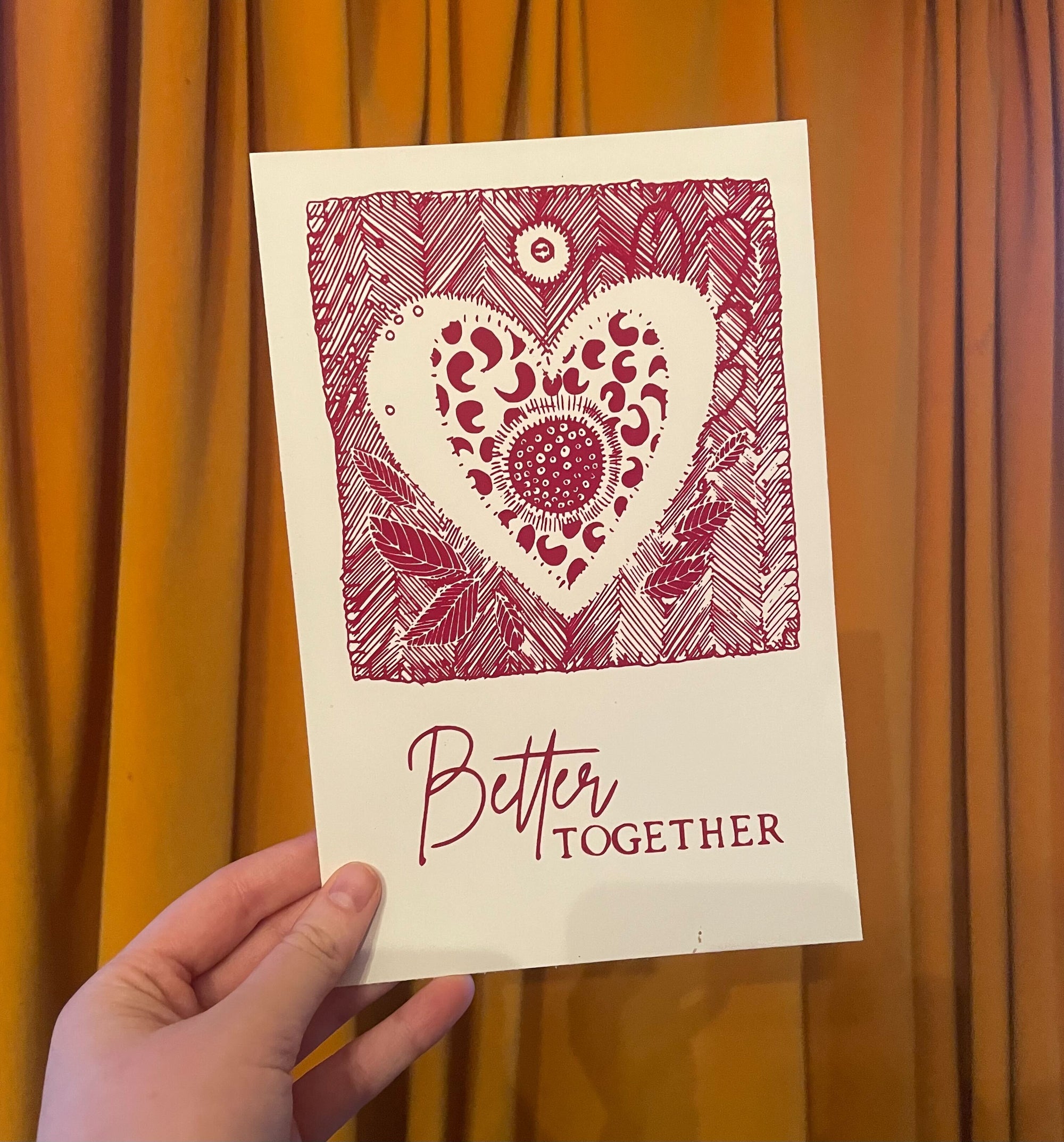 Better Together Print - framed in a Hanging Double Glass Frame (or unframed)