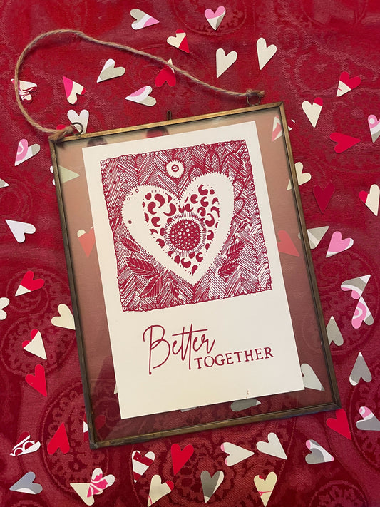 Better Together in a Hanging Double Glass Frame