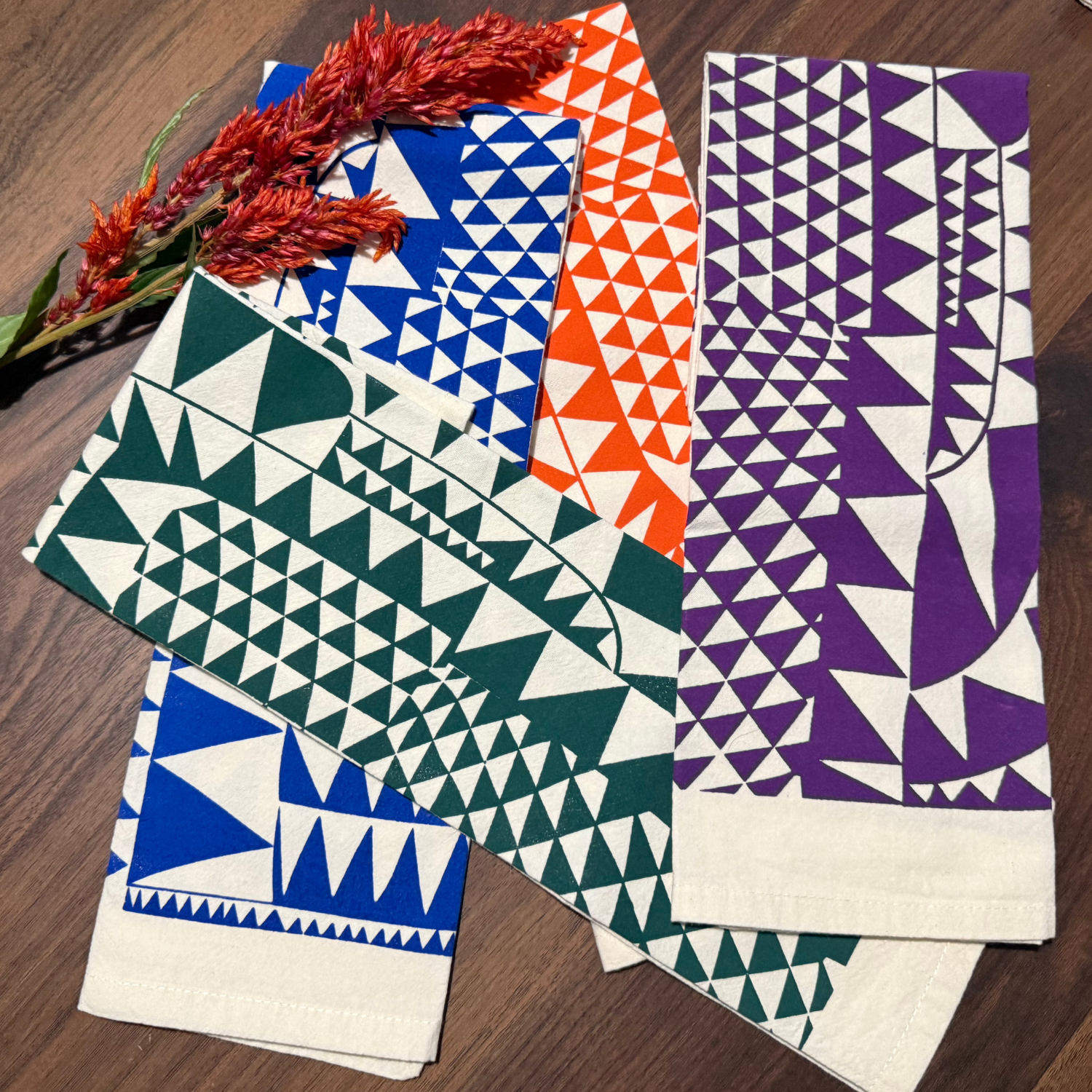 Colorful Triangle Napkins - Set of 4