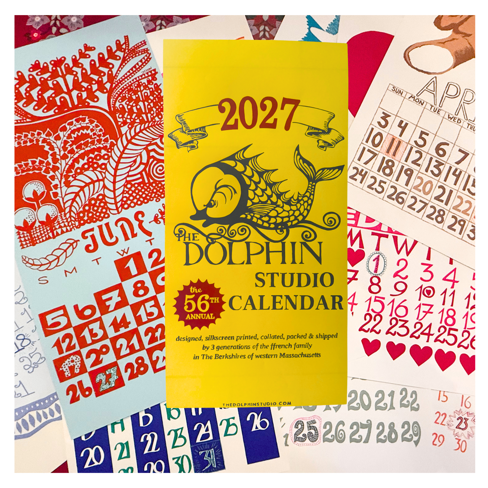 Hand Embellished 2027 Dolphin Studio Calendar