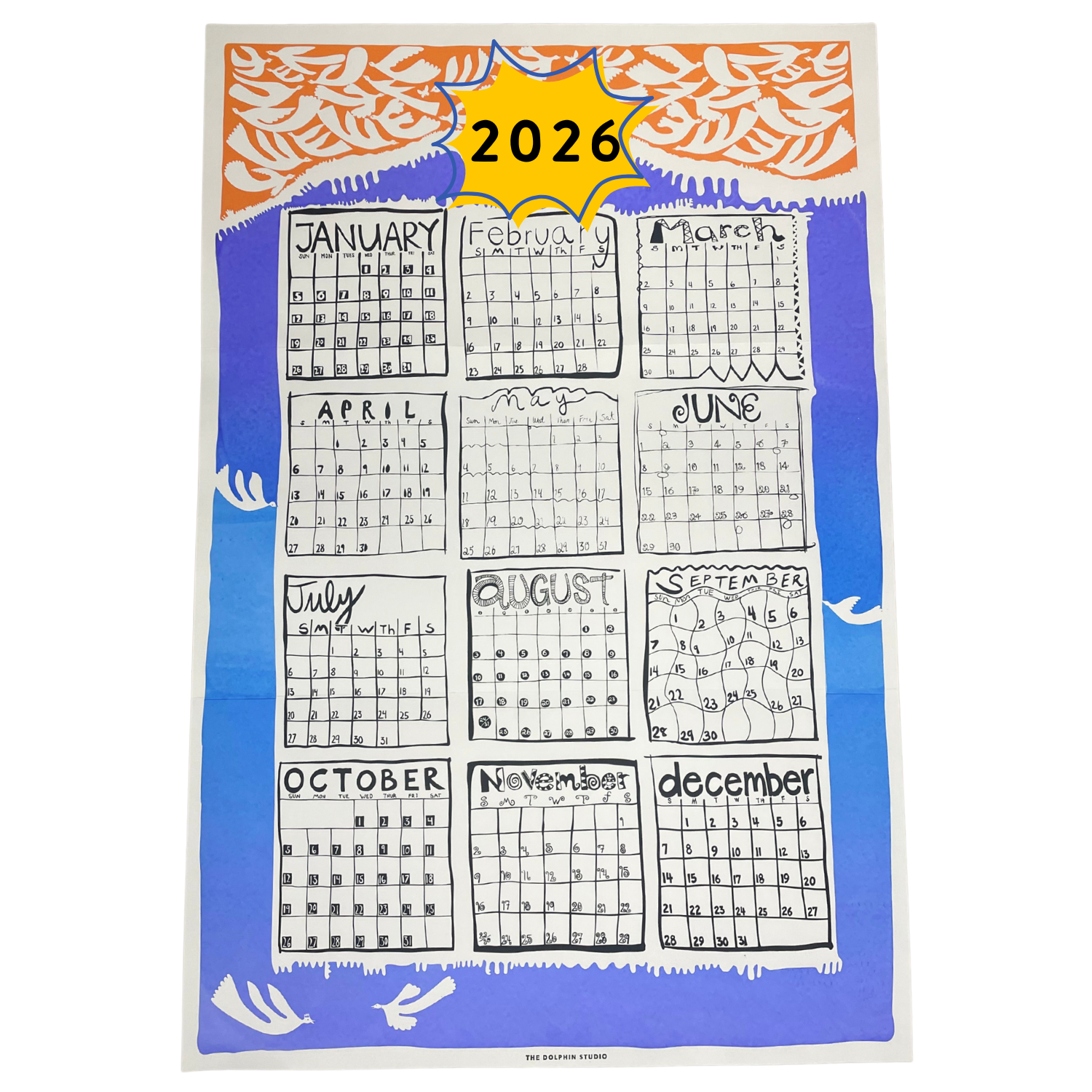 PRE-ORDER 2026 Dolphin Studio Poster Calendar